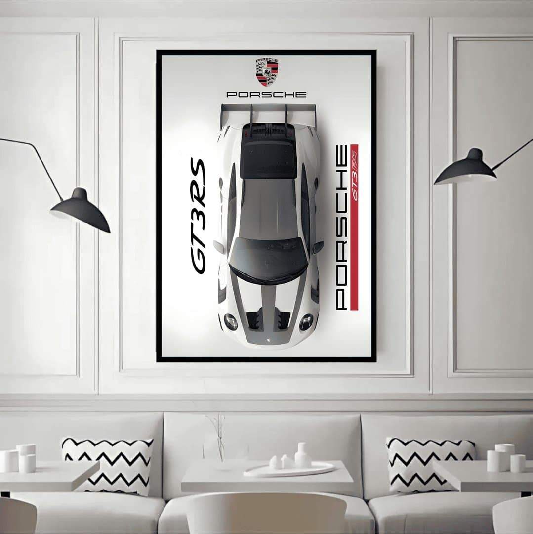 Porsche GT3 RS Car Frame & Poster | HD Acrylic Car Wall Decor for Home & Office | Wall Ready Design Frames & Posters 3