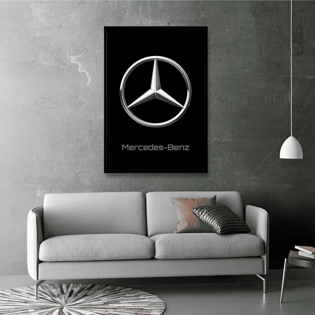 Mercedes-Benz Logo Frame & Poster | HD Acrylic Car Wall Decor for Home & Office | Wall Ready Design Frames & Posters 3