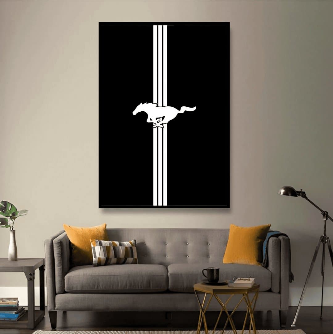 Ford Mustang Car Logo Frame & Poster | HD Acrylic Car Wall Decor for Home & Office | Wall Ready Design Frames & Posters 4