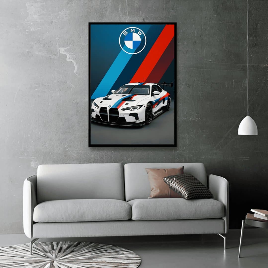 BMW M4 GT3 Car Frame & Poster | HD Acrylic Car Wall Decor for Home & Office | Wall Ready Design Frames & Posters 3