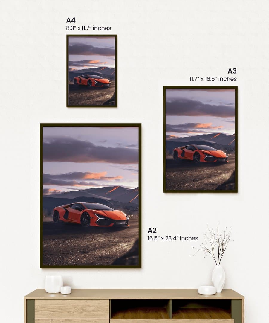 Lamborghini Aventador Car Frame & Poster | HD Acrylic Car Wall Decor for Home & Office | Wall Ready Design Frames & Posters 2