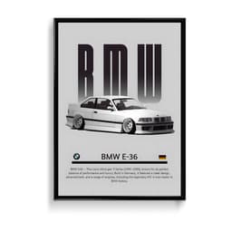 BMW E36 Car Frame & Poster | HD Acrylic Car Wall Decor for Home & Office | Wall Ready Design Frames & Posters