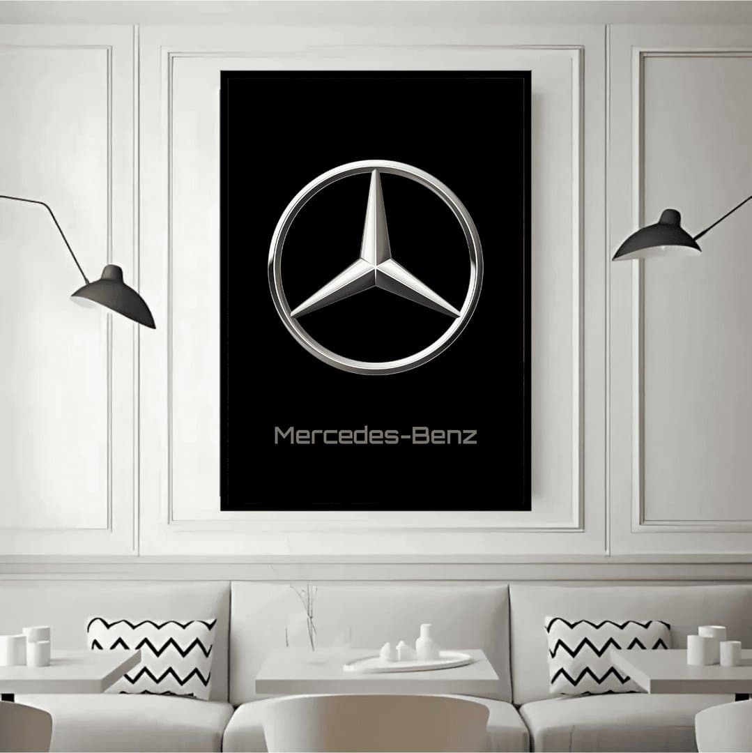 Mercedes-Benz Logo Frame & Poster | HD Acrylic Car Wall Decor for Home & Office | Wall Ready Design Frames & Posters 2