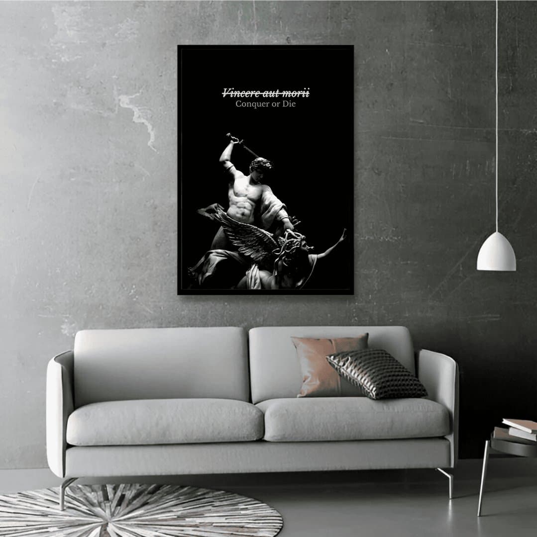 Vincere aut Mori (Conquer or Die) (For Him) Frame & Poster | HD Acrylic For Him Wall Decor for Home & Office | Wall Ready Design Frames & Posters 2