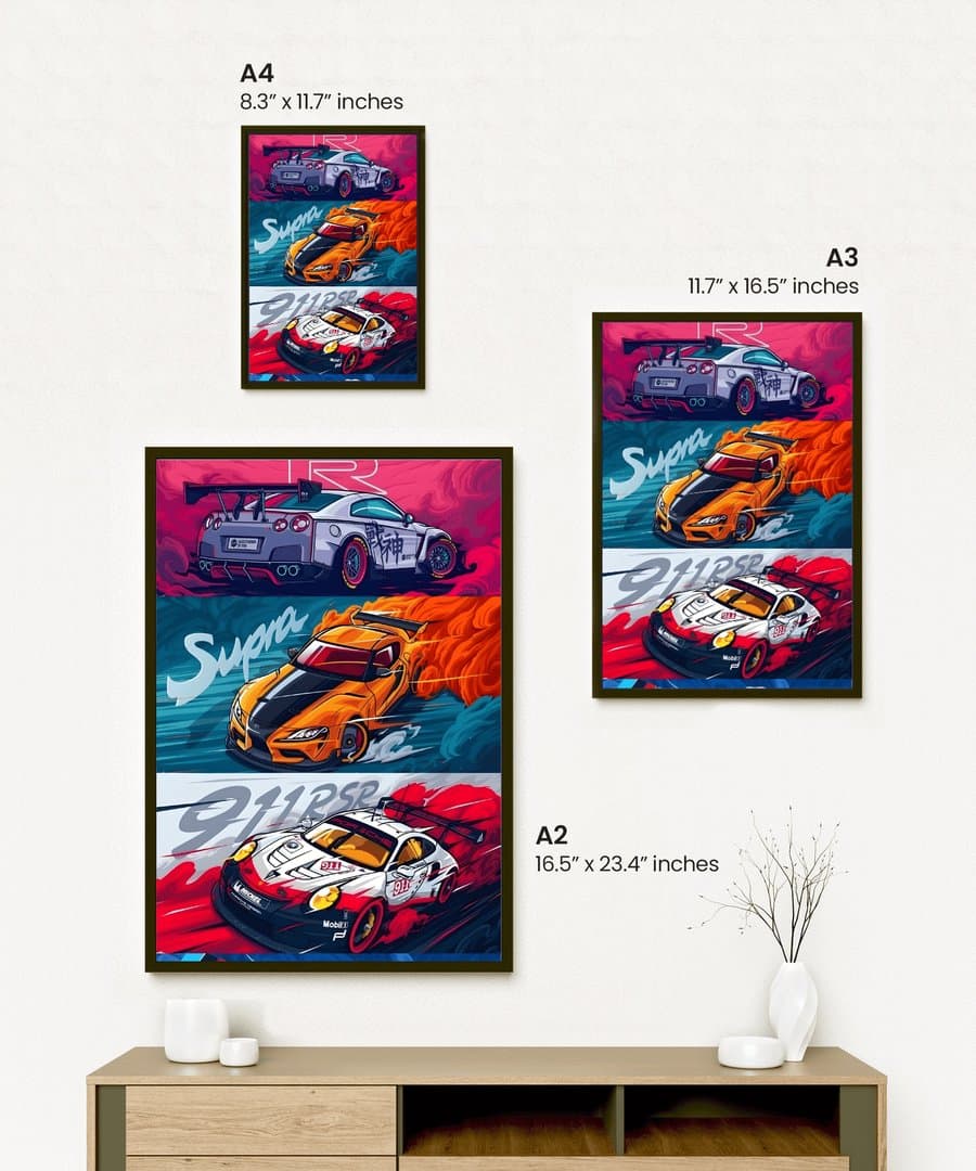 BMW Car Frame & Poster | HD Acrylic Car Wall Decor for Home & Office | Wall Ready Design Frames & Posters 2