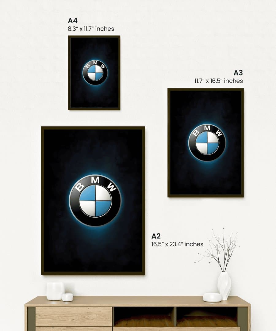 BMW Logo Frame & Poster | HD Acrylic Car Wall Decor for Home & Office | Wall Ready Design Frames & Posters 2