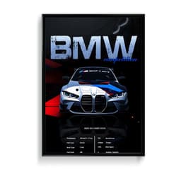 BMW M4 Competition Car Frame & Poster | HD Acrylic Car Wall Decor for Home & Office | Wall Ready Design Frames & Posters