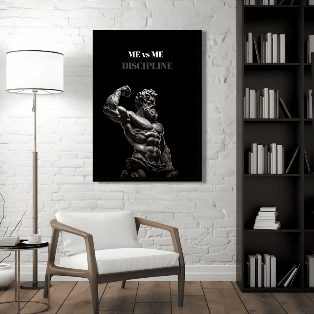 Discipline – Sculpted by Will (Gym) Frame & Poster | HD Acrylic Gym Wall Decor for Home & Office | Wall Ready Design Frames & Posters 5