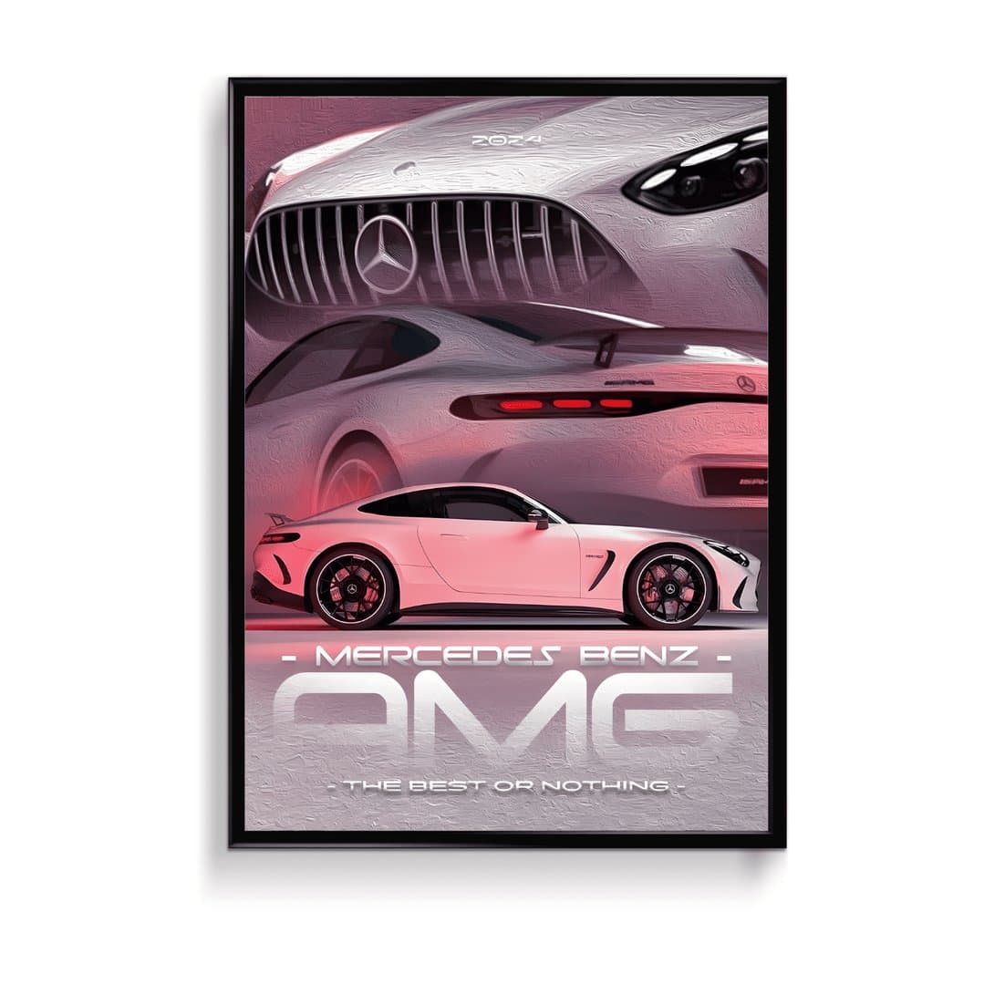 Mercedes Benz AMG GT 2024 Frame & Poster | HD Acrylic Car Wall Decor for Home & Office | Wall Ready Design Frames & Posters