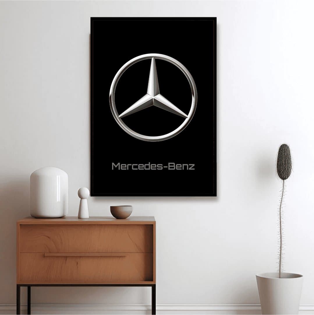 Mercedes-Benz Logo Frame & Poster | HD Acrylic Car Wall Decor for Home & Office | Wall Ready Design Frames & Posters 4