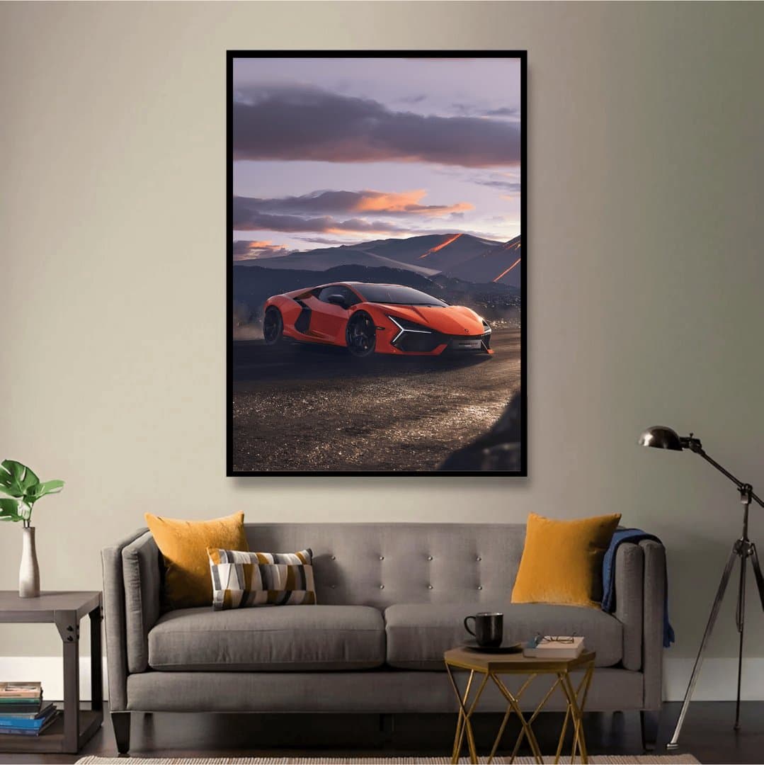 Lamborghini Aventador Car Frame & Poster | HD Acrylic Car Wall Decor for Home & Office | Wall Ready Design Frames & Posters 5