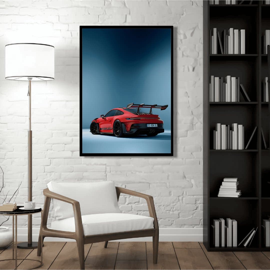 Porsche 911 GT3 RS (992) Car Frame & Poster | HD Acrylic Car Wall Decor for Home & Office | Wall Ready Design Frames & Posters 5