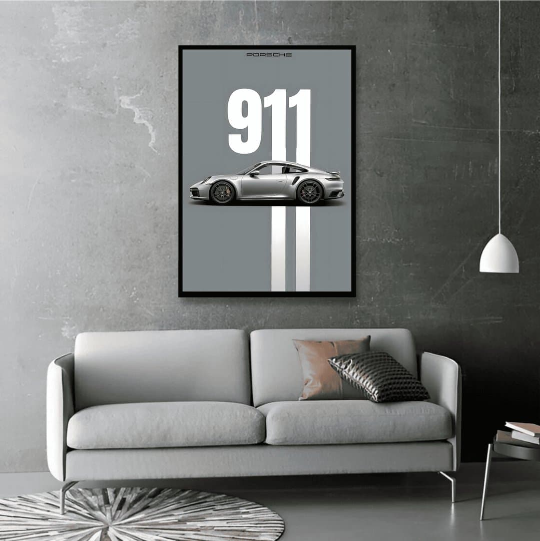 Porsche 911 Turbo S (992 generation) Car Frame & Poster | HD Acrylic Car Wall Decor for Home & Office | Wall Ready Design Frames & Posters 4