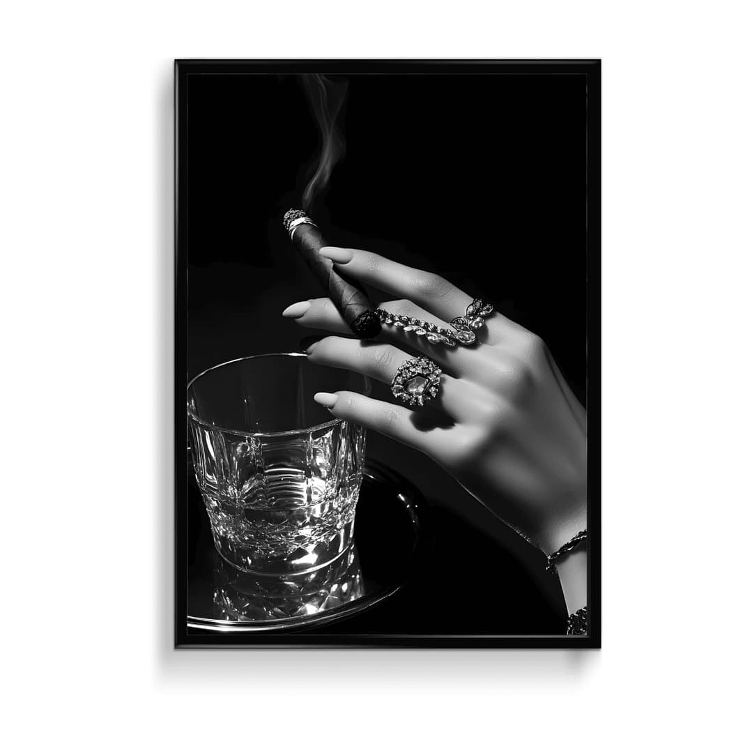 Passionate Woman - Cigar B&W (For Her) Frame & Poster | HD Acrylic For Her Wall Decor for Home & Office | Wall Ready Design Frames & Posters