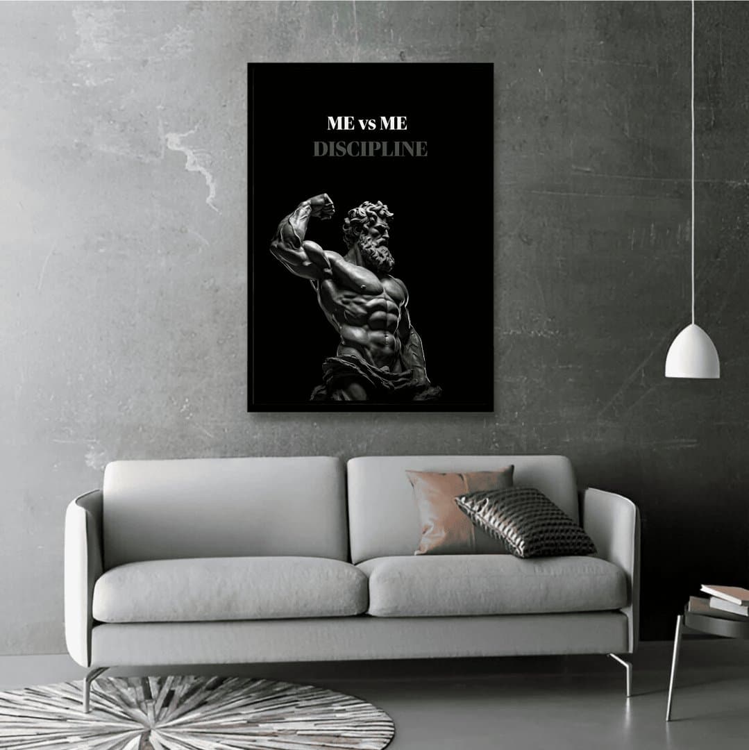Discipline – Sculpted by Will (Gym) Frame & Poster | HD Acrylic Gym Wall Decor for Home & Office | Wall Ready Design Frames & Posters 3