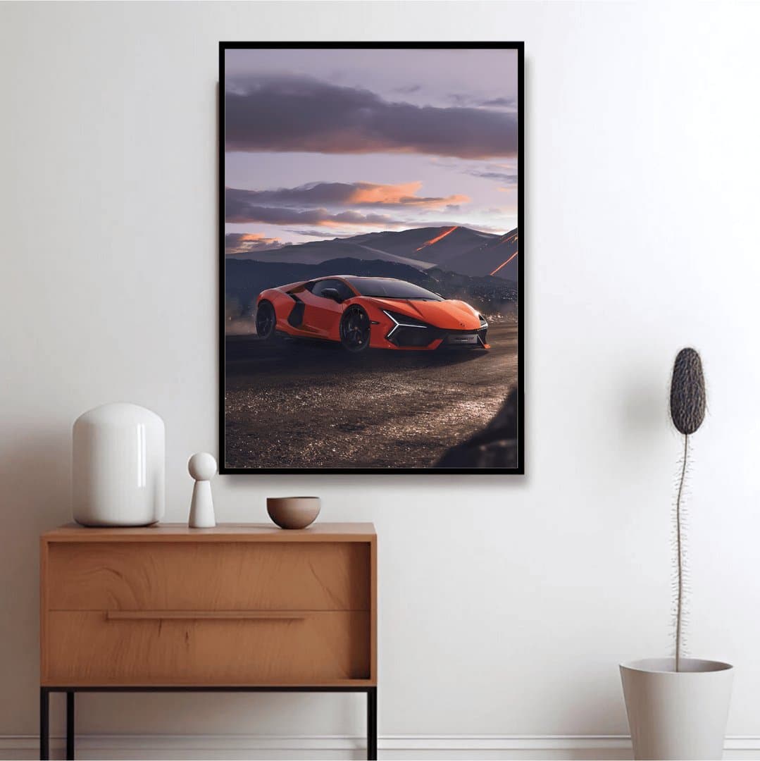 Lamborghini Aventador Car Frame & Poster | HD Acrylic Car Wall Decor for Home & Office | Wall Ready Design Frames & Posters 4
