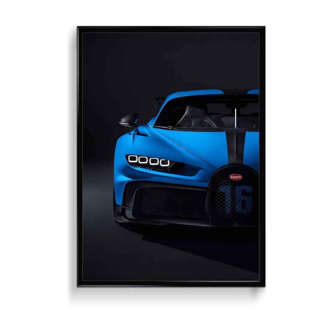 Bugatti Chiron Pur Sport Canvas Wall Art Frames & Poster | HD Acrylic Car Wall Decor for Home & Office | Wall Ready Design Frames & Posters