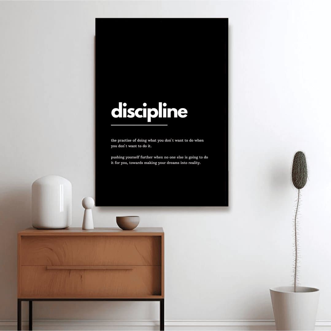 Discipline Definition Motivational (Gym) Frame & Poster | HD Acrylic Gym Wall Decor for Home & Office | Wall Ready Design Frames & Posters 4