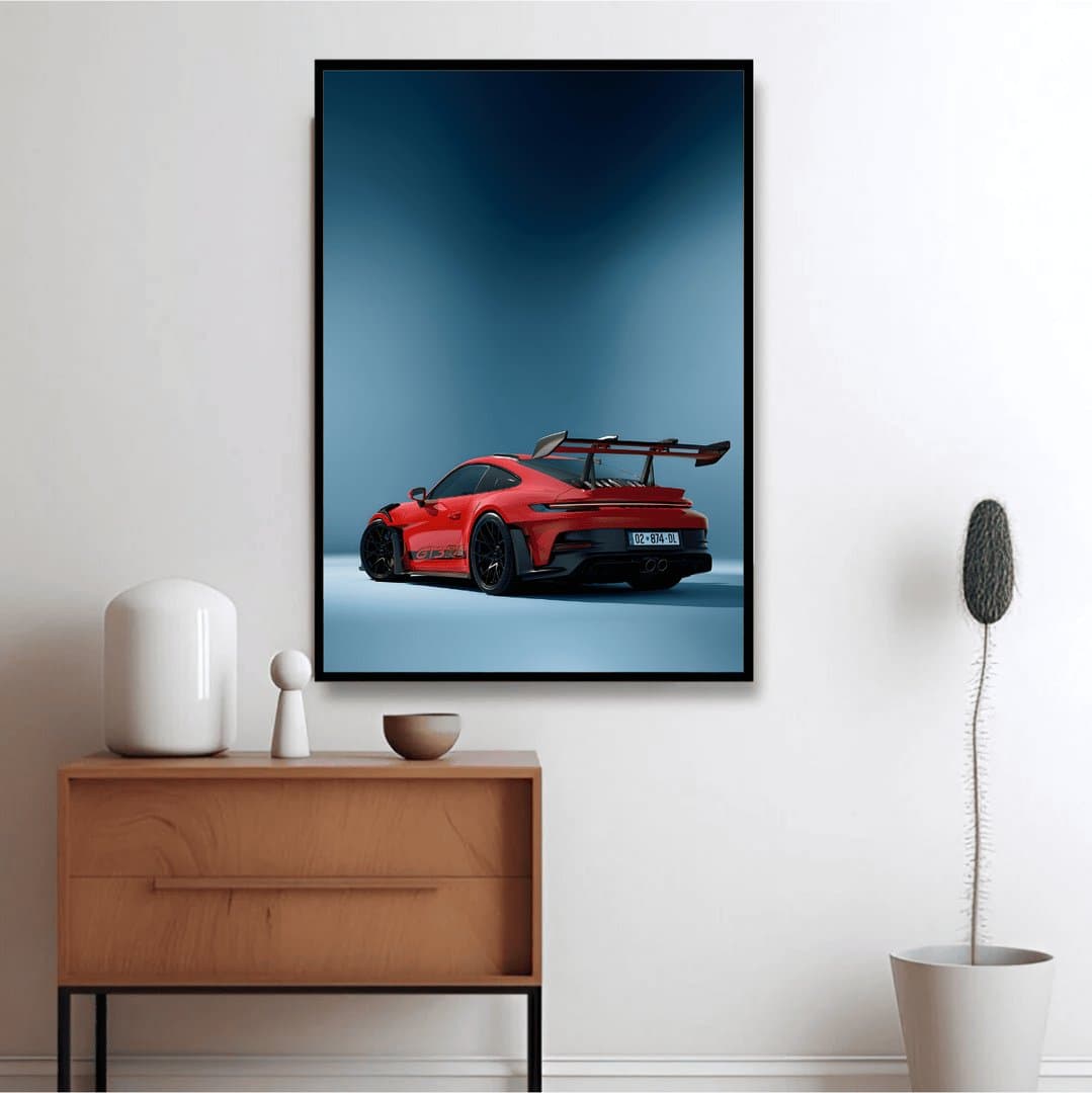 Porsche 911 GT3 RS (992) Car Frame & Poster | HD Acrylic Car Wall Decor for Home & Office | Wall Ready Design Frames & Posters 4