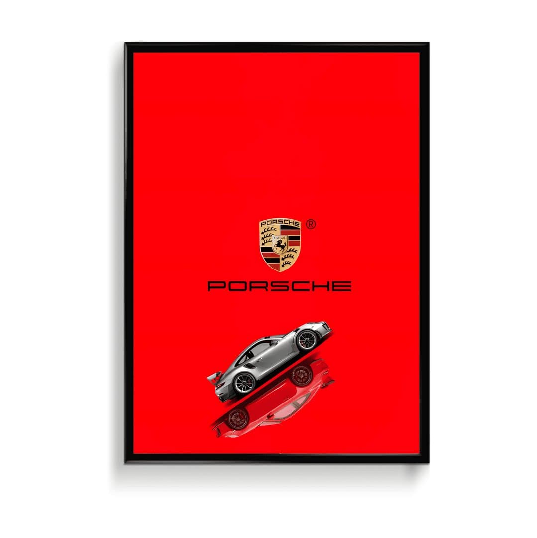 Porsche 911 Car Frame & Poster | HD Acrylic Car Wall Decor for Home & Office | Wall Ready Design Frames & Posters