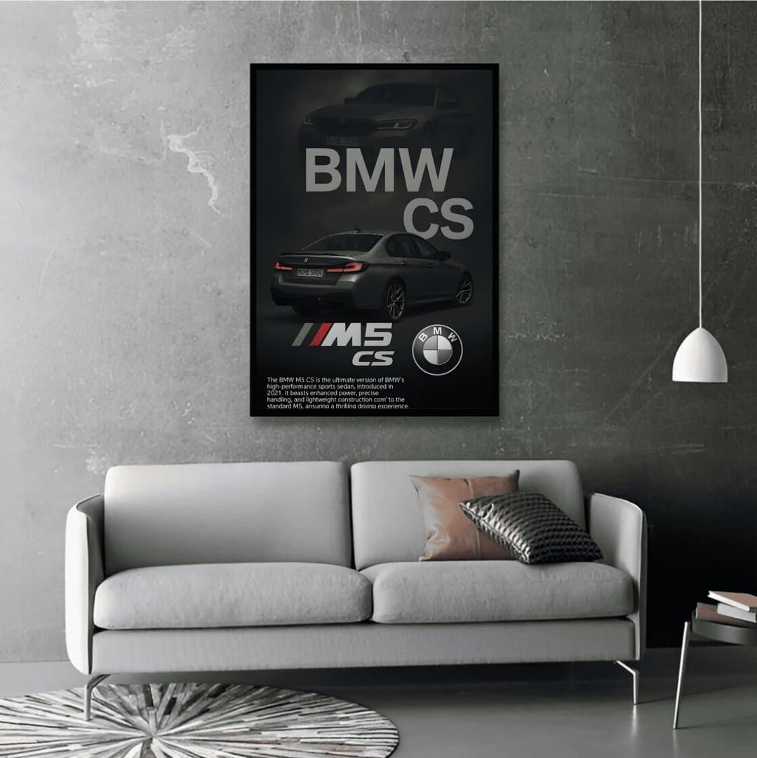 BMW M5 CS Car Frame & Poster | HD Acrylic Car Wall Decor for Home & Office | Wall Ready Design Frames & Posters 3