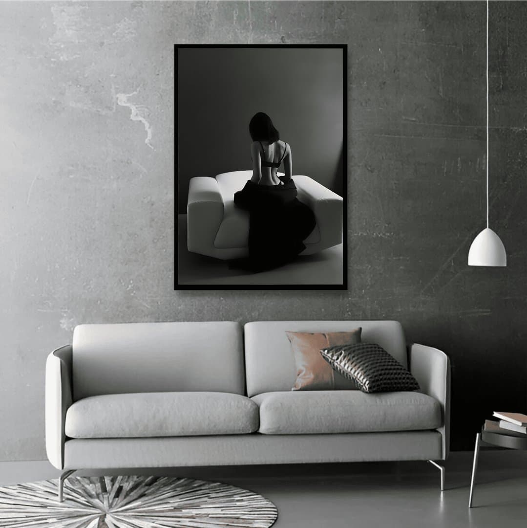 Minimalist Monochrome Female Portrait (For Her) Frame & Poster | HD Acrylic For Her Wall Decor for Home & Office | Wall Ready Design Frames & Posters 3