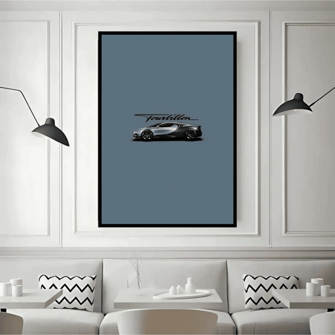 Bugatti Tourbillon Minimalist Fine Art Frames & Poster | HD Acrylic Car Wall Decor for Home & Office | Wall Ready Design Frames & Posters 2