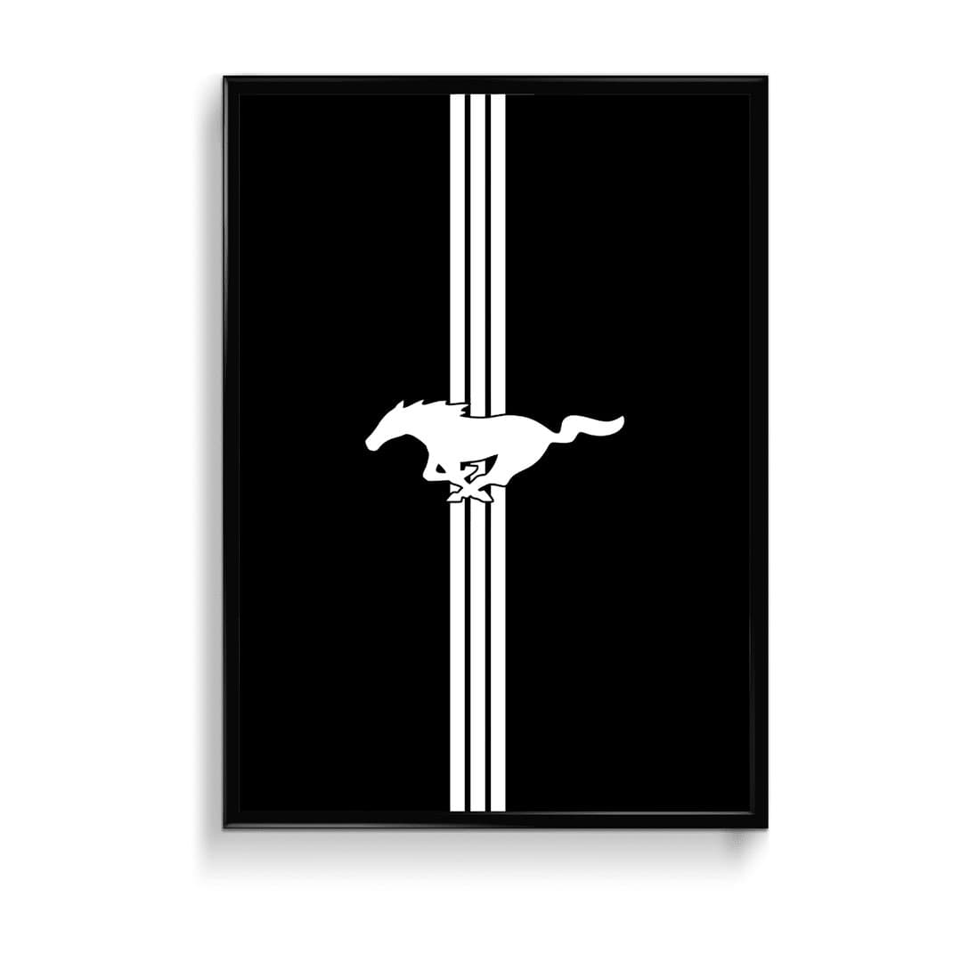 Ford Mustang Car Logo Frame & Poster | HD Acrylic Car Wall Decor for Home & Office | Wall Ready Design Frames & Posters
