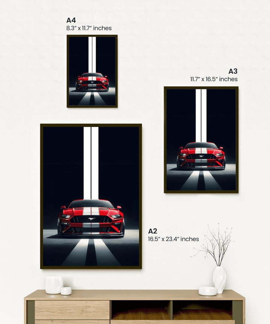 Shelby Mustang GT Car Frame & Poster | HD Acrylic Car Wall Decor for Home & Office | Wall Ready Design Frames & Posters 2