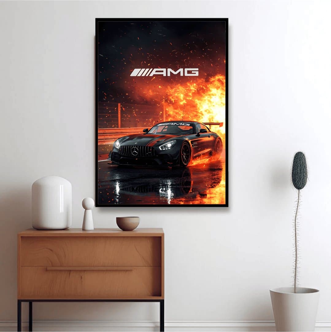 Mercedes-AMG GT Modern Art Wall Frame & Poster | HD Acrylic Car Wall Decor for Home & Office | Wall Ready Design Frames & Posters 2