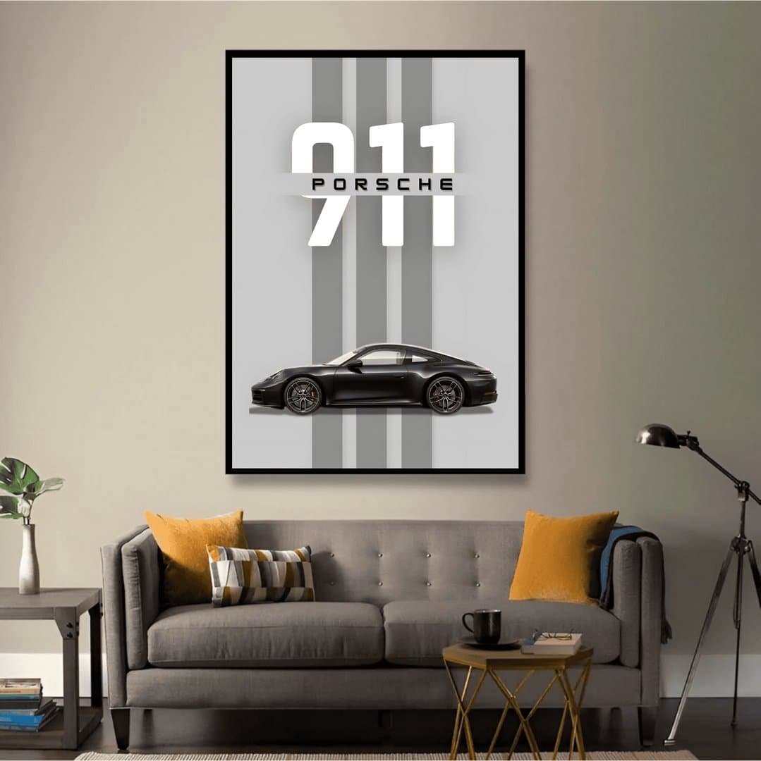 Porsche 911 Car Frame & Poster | HD Acrylic Car Wall Decor for Home & Office | Wall Ready Design Frames & Posters 4