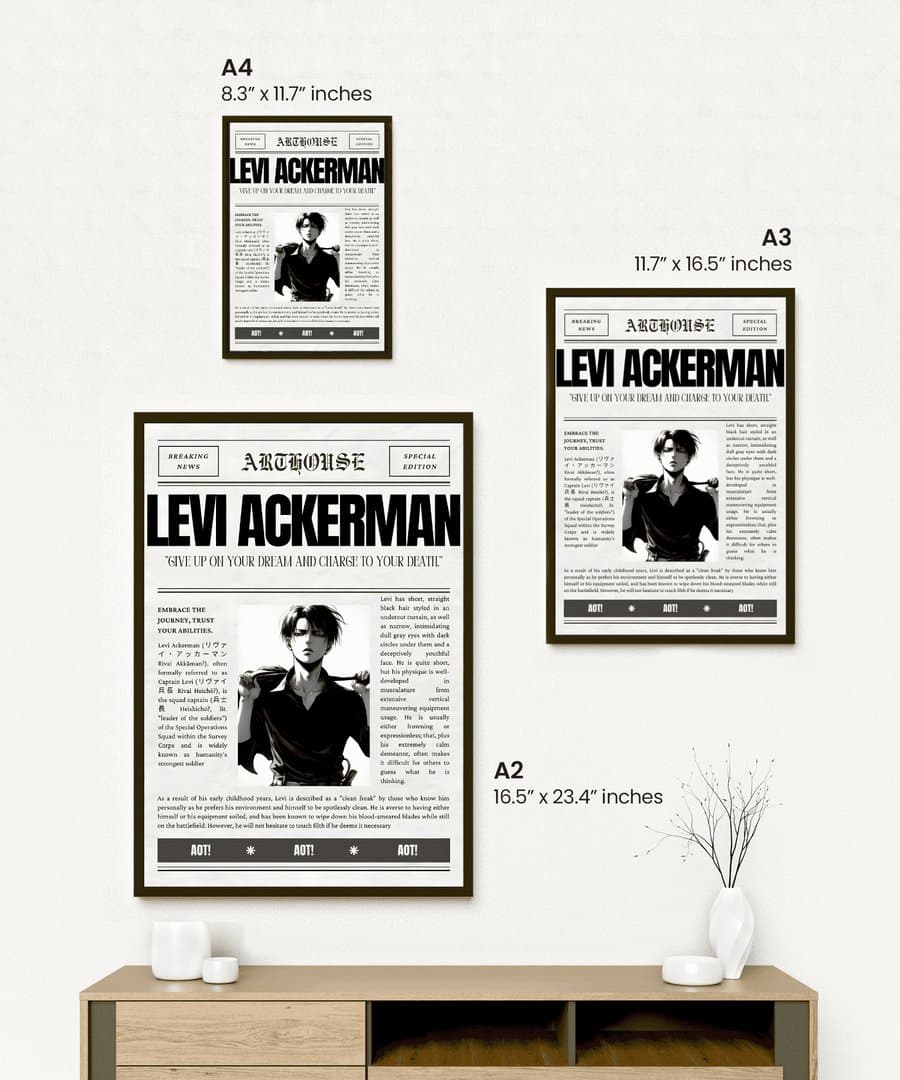 Levi Ackerman (Attack on Titan) Frame & Poster | HD Acrylic Anime Wall Decor for Home & Office | Wall Ready Design Frames & Posters 2