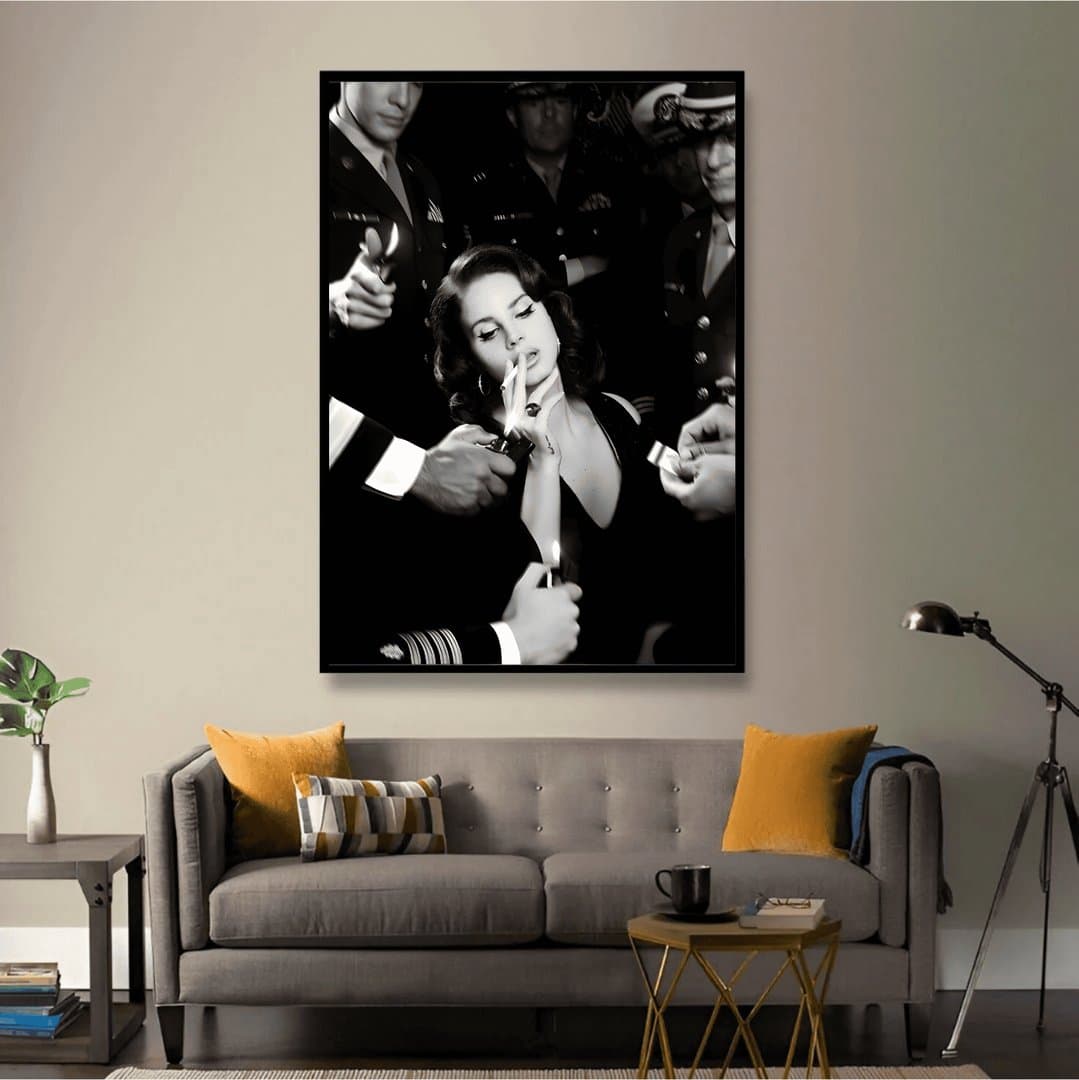 Lana Del Rey in Noir Aesthetic (For Her) Frame & Poster | HD Acrylic For Her Wall Decor for Home & Office | Wall Ready Design Frames & Posters 2