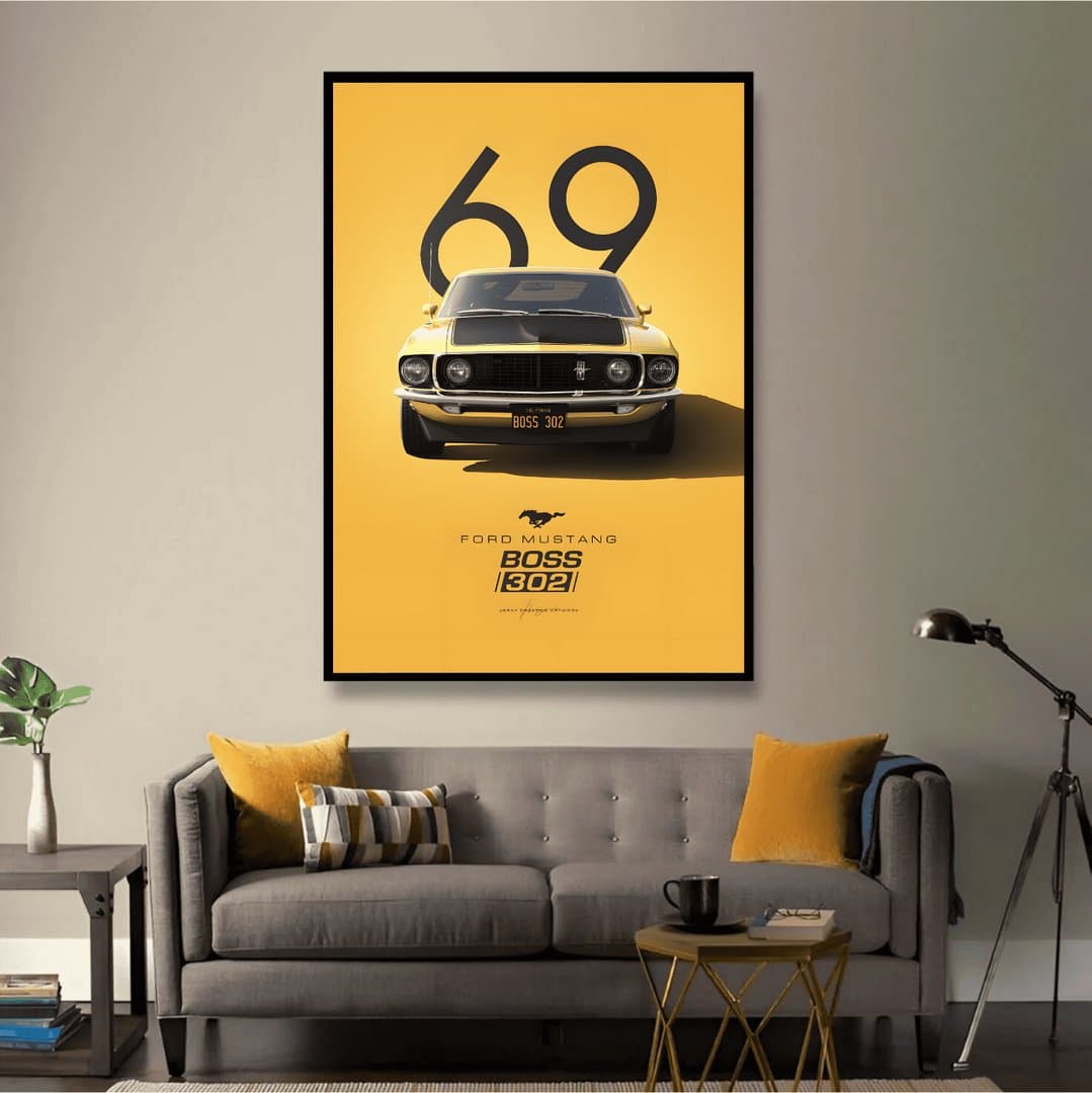 Ford Mustang GT 350 Car Frame & Poster | HD Acrylic Car Wall Decor for Home & Office | Wall Ready Design Frames & Posters 5