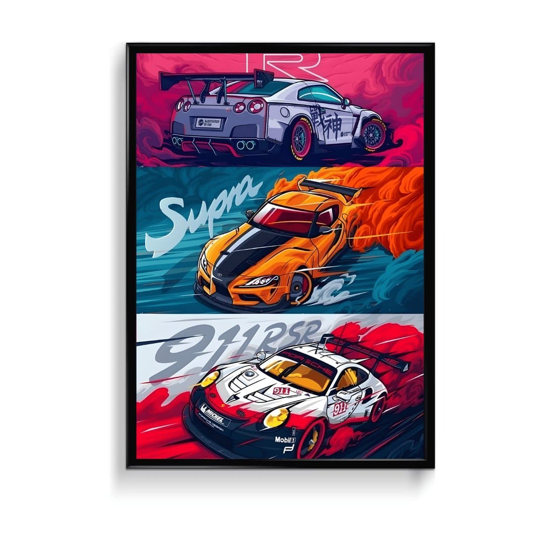 BMW Car Frame & Poster | HD Acrylic Car Wall Decor for Home & Office | Wall Ready Design Frames & Posters