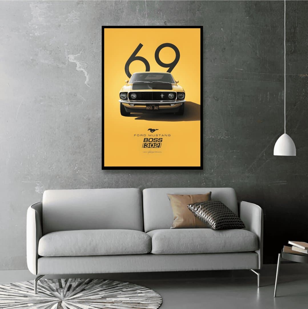 Ford Mustang GT 350 Car Frame & Poster | HD Acrylic Car Wall Decor for Home & Office | Wall Ready Design Frames & Posters 4