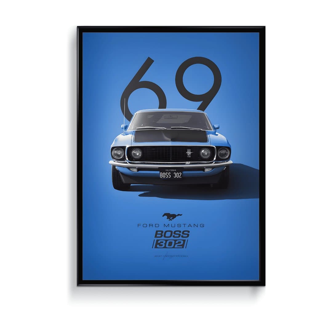 Ford Mustang Fastback Car Frame & Poster | HD Acrylic Car Wall Decor for Home & Office | Wall Ready Design Frames & Posters 1