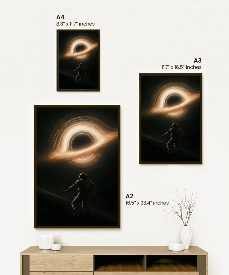 Interstellar Gargantua (Movie) Frame & Poster | HD Acrylic Movie Wall Decor for Home & Office | Wall Ready Design Frames & Posters 2