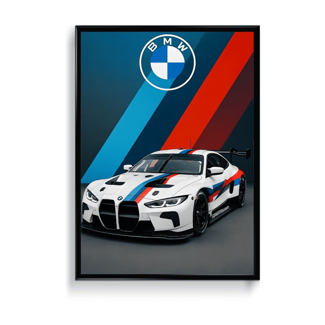 BMW M4 GT3 Car Frame & Poster | HD Acrylic Car Wall Decor for Home & Office | Wall Ready Design Frames & Posters