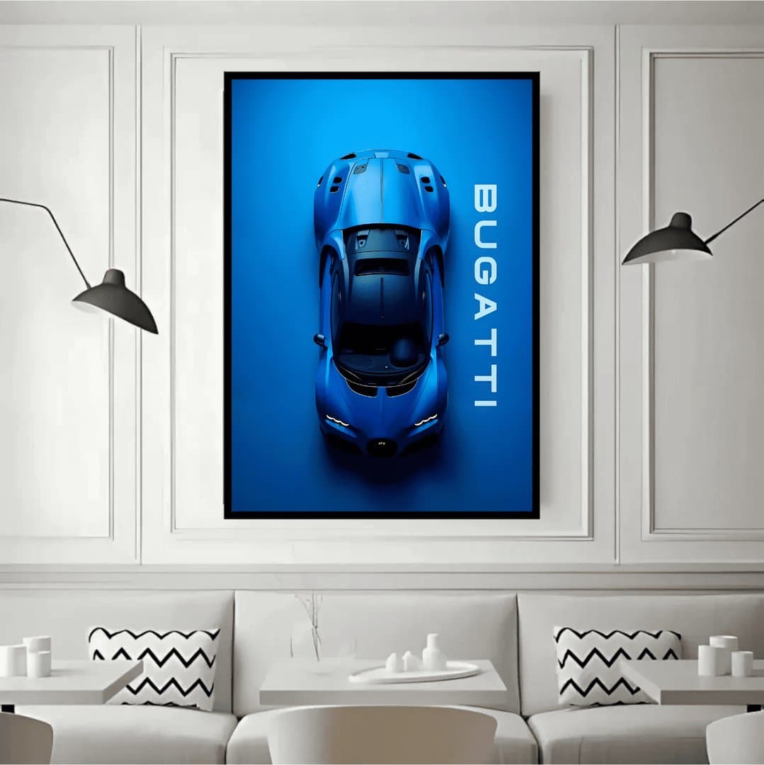 Bugatti Chiron Pur Sport Car Frames & Poster | HD Acrylic Car Wall Decor for Home & Office | Wall Ready Design Frames & Posters 2