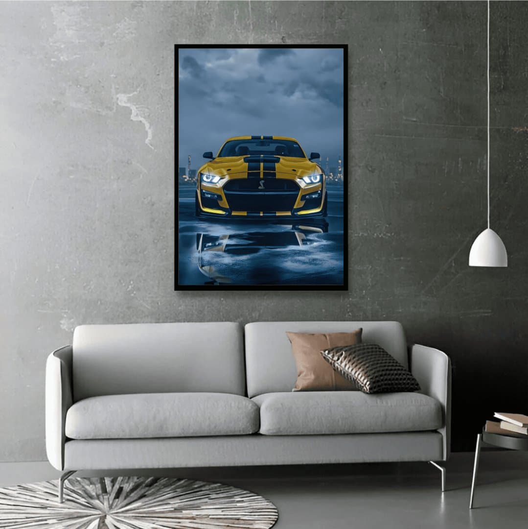 Ford Mustang Shelby GT500 Car Frame & Poster | HD Acrylic Car Wall Decor for Home & Office | Wall Ready Design Frames & Posters 5
