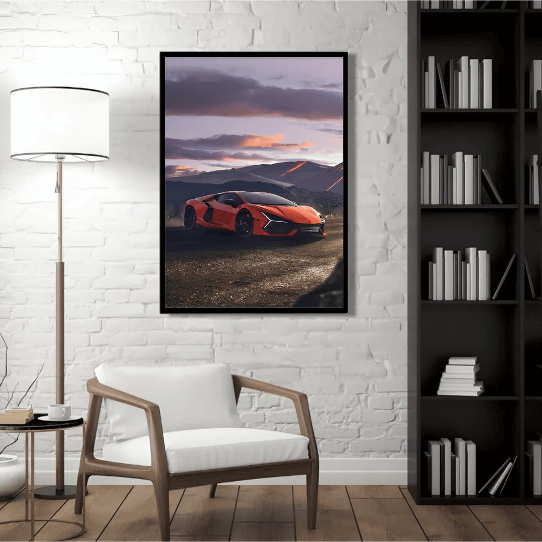 Lamborghini Aventador Car Frame & Poster | HD Acrylic Car Wall Decor for Home & Office | Wall Ready Design Frames & Posters 3