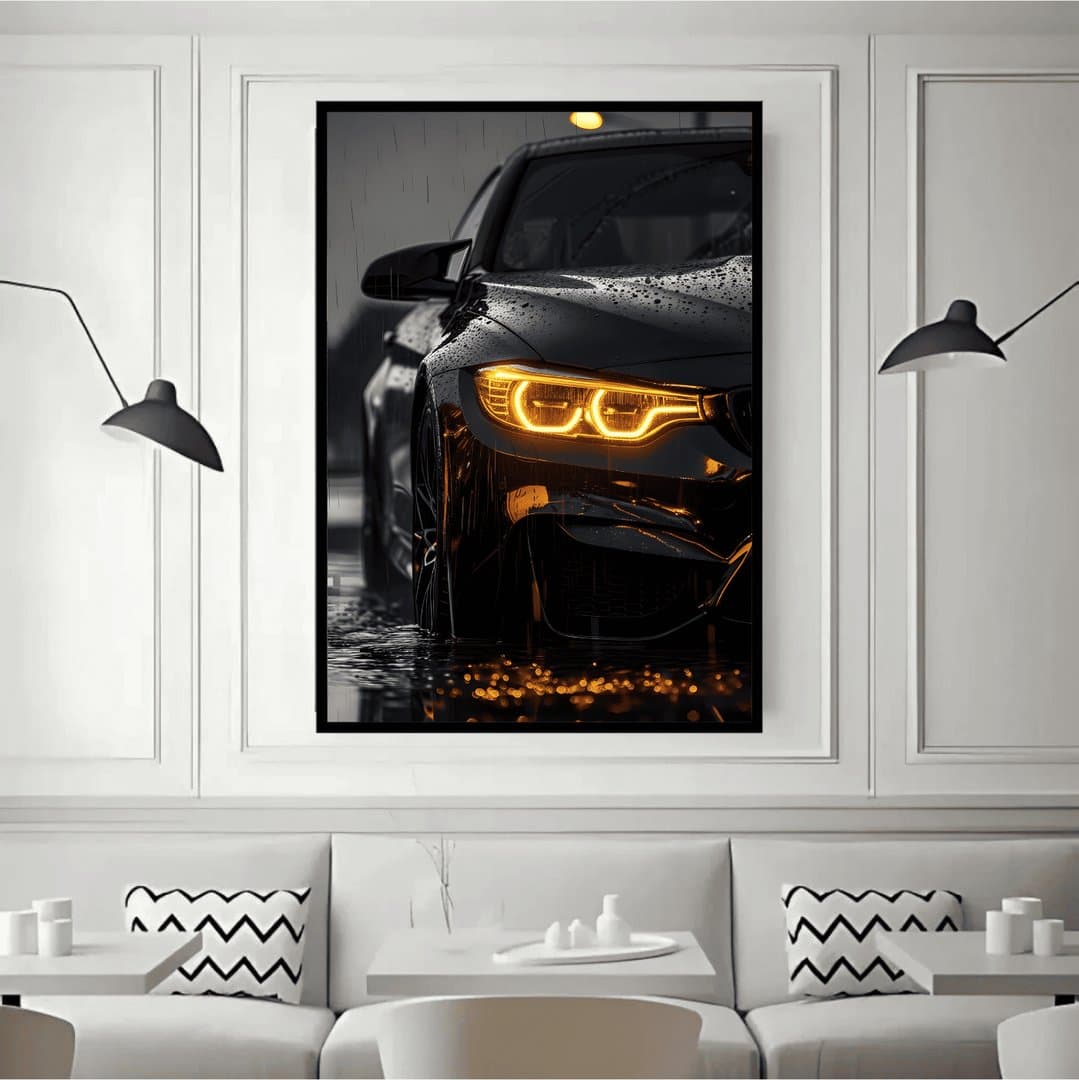 BMW M4 Car Frame & Poster | HD Acrylic Car Wall Decor for Home & Office | Wall Ready Design Frames & Posters 3