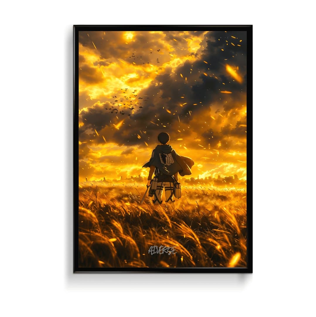 Eren Jeager (Attack on Titan) Frame & Poster | HD Acrylic Anime Wall Decor for Home & Office | Wall Ready Design Frames & Posters 1
