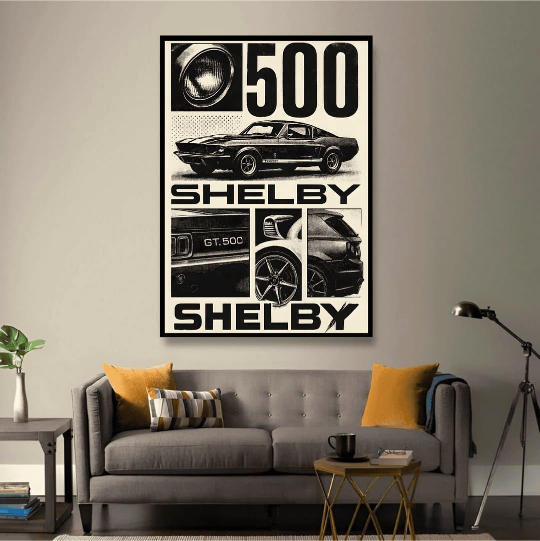 Ford Mustang GT 350 Wall Decoration Art Framed & Poster | HD Acrylic Car Wall Decor for Home & Office | Wall Ready Design Frames & Posters 5