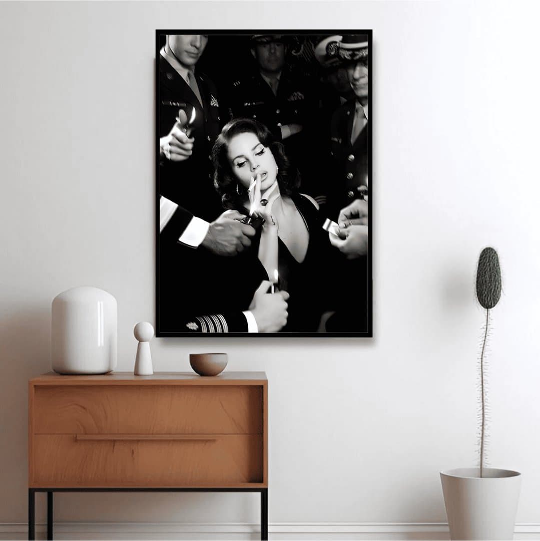 Lana Del Rey in Noir Aesthetic (For Her) Frame & Poster | HD Acrylic For Her Wall Decor for Home & Office | Wall Ready Design Frames & Posters 4