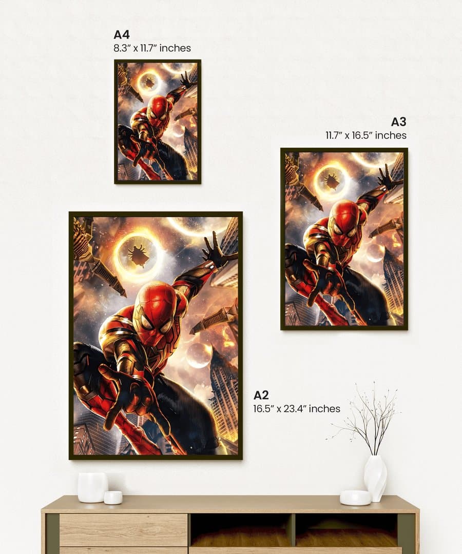 Spider-Man (Movie) Frame & Poster | HD Acrylic Movie Wall Decor for Home & Office | Wall Ready Design Frames & Posters 2