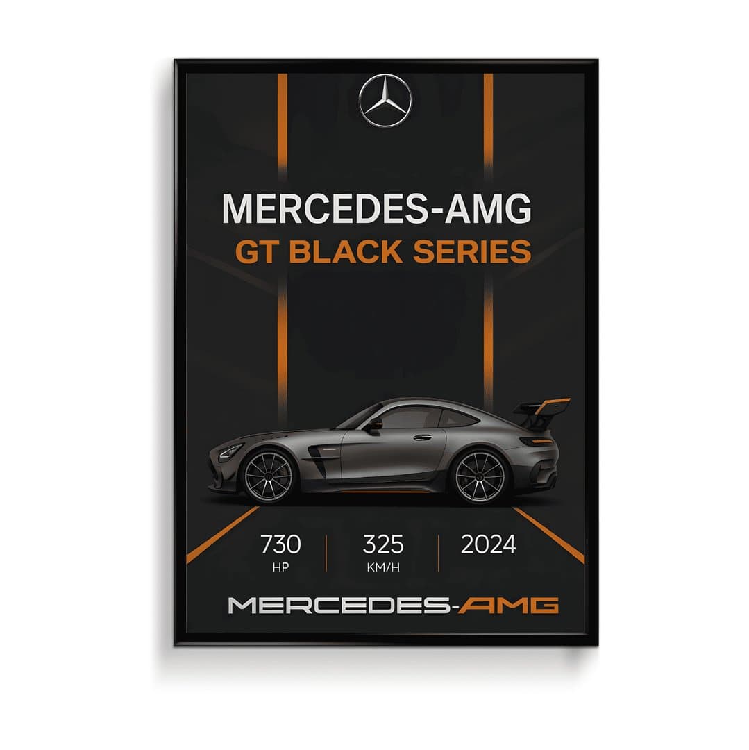Mercedes AMG GT Black Series Car Frame & Poster | HD Acrylic Car Wall Decor for Home & Office | Wall Ready Design Frames & Posters