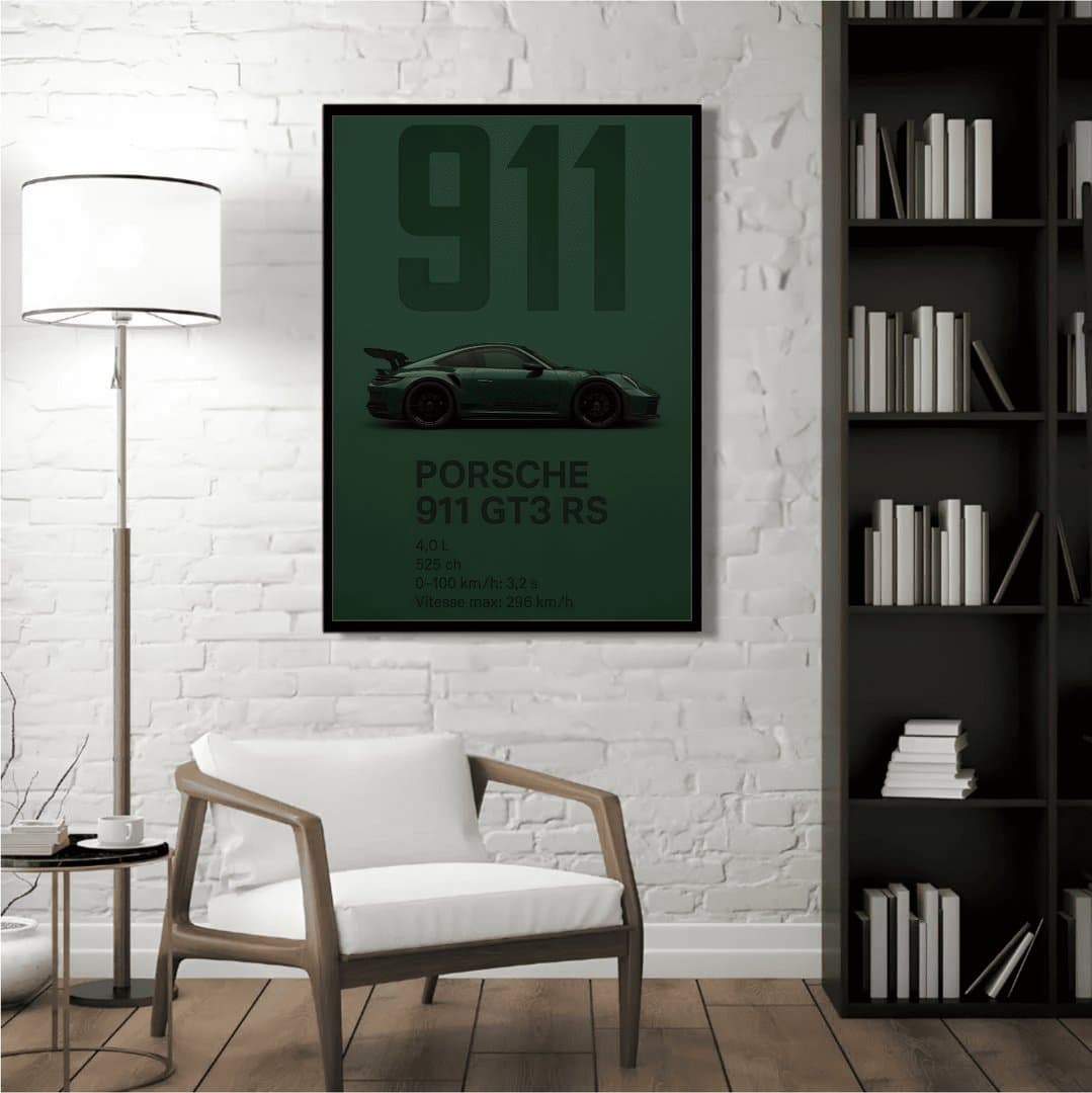 Porsche 911 GT3 RS Car Frame & Poster | HD Acrylic Car Wall Decor for Home & Office | Wall Ready Design Frames & Posters 2