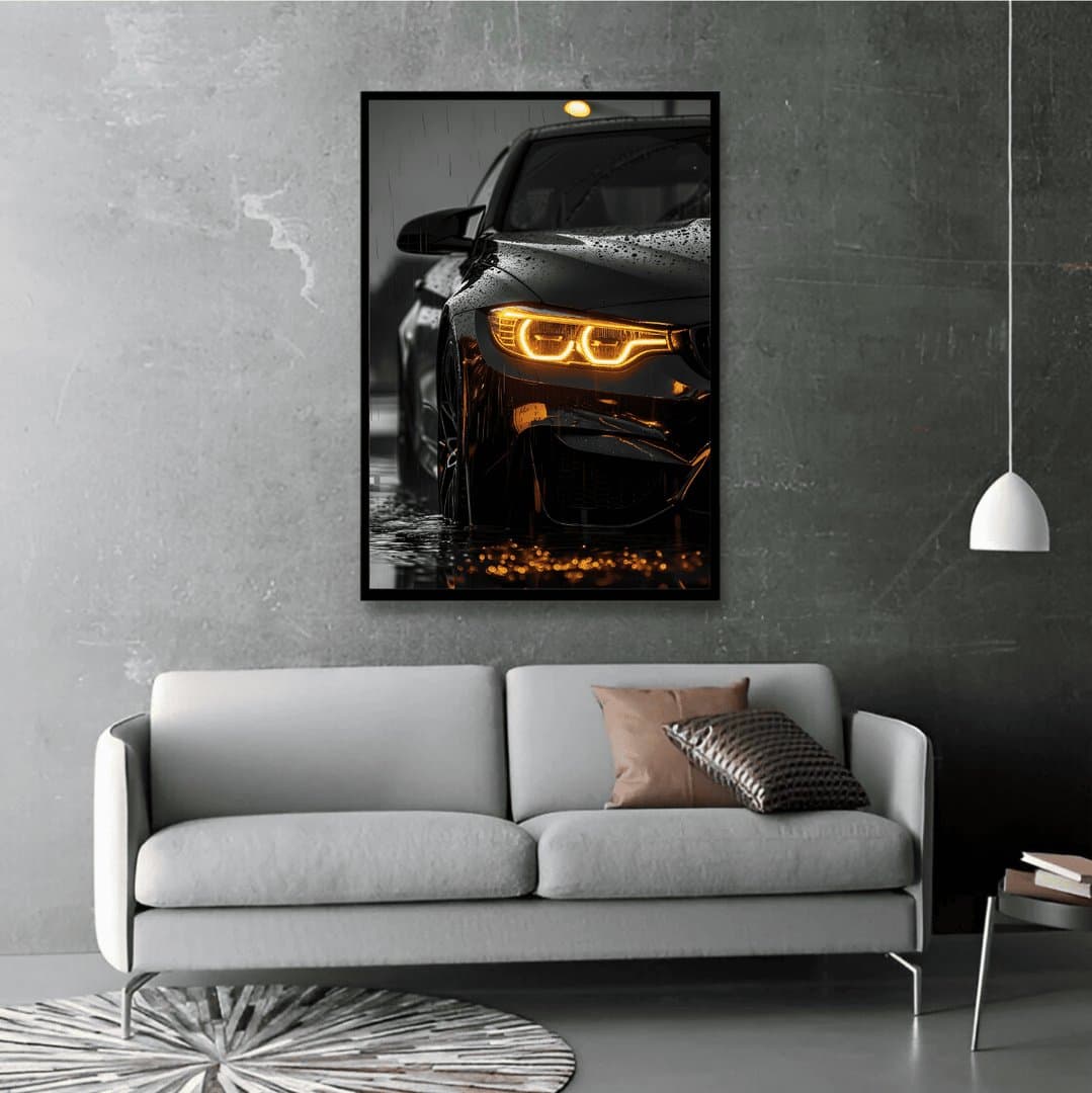 BMW M4 Car Frame & Poster | HD Acrylic Car Wall Decor for Home & Office | Wall Ready Design Frames & Posters 4